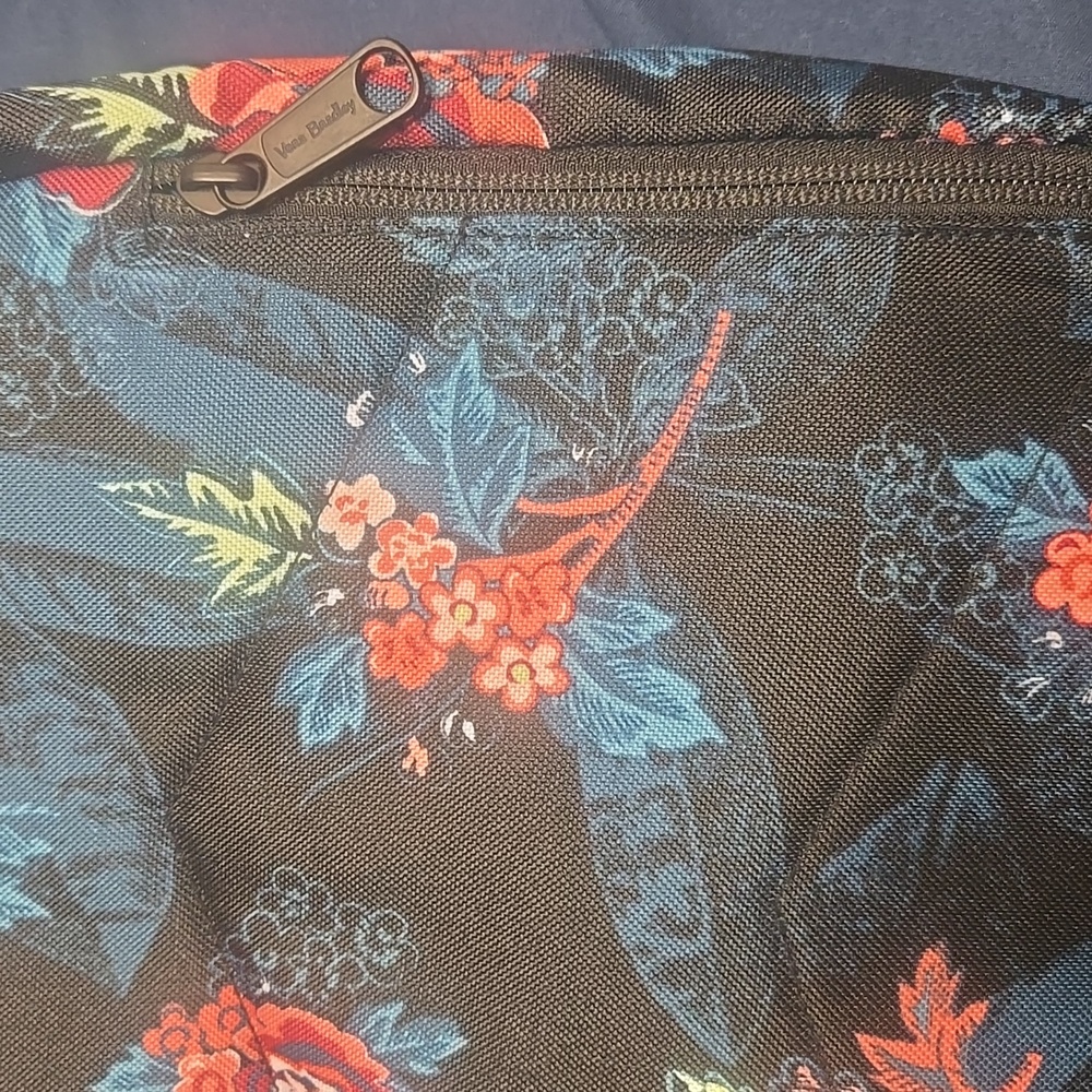 Vera Bradley Black Sling Bag with Red and Blue Floral Pattern - Picture 5 of 6